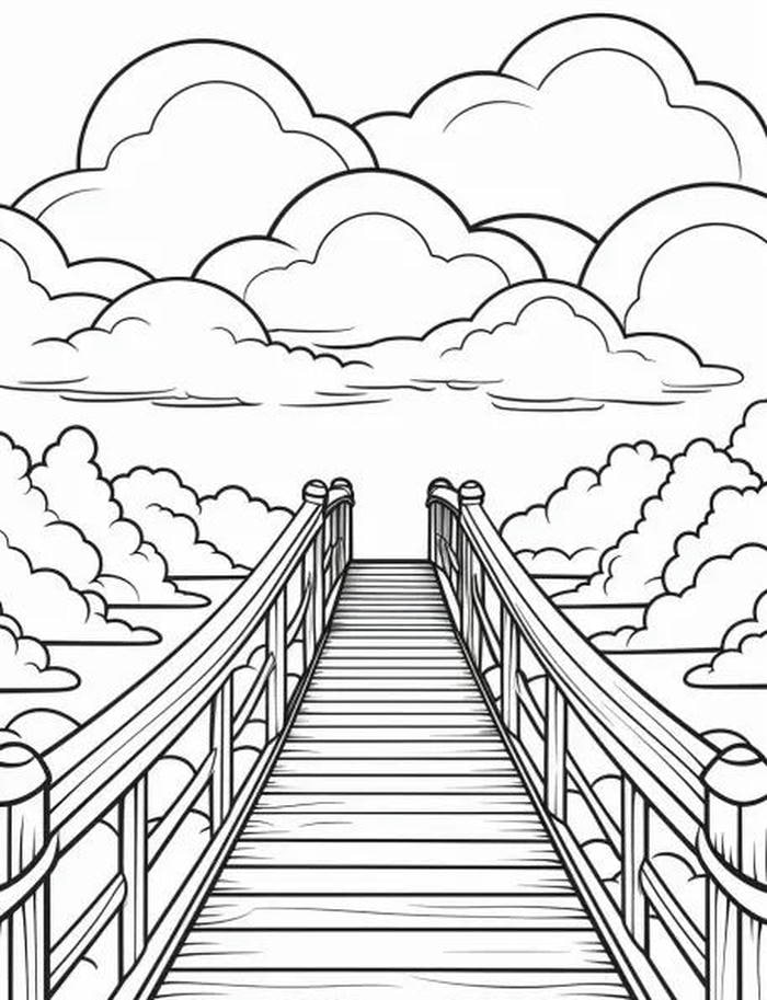 bản vẽ tô màu đám mây đẹp