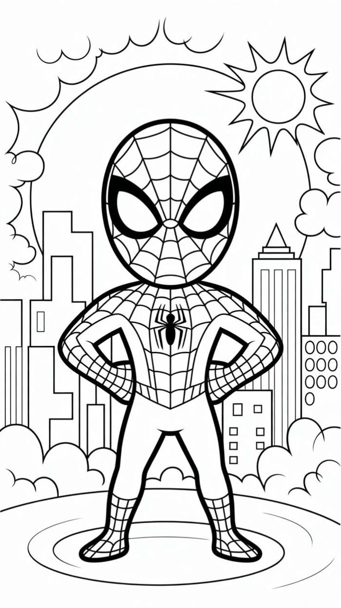 bé tô màu spider man dễ tô