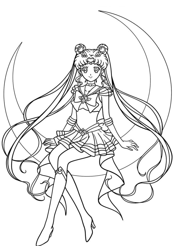 bộ sưu tập tranh tô màu thủy thủ mặt trăng toàn thân