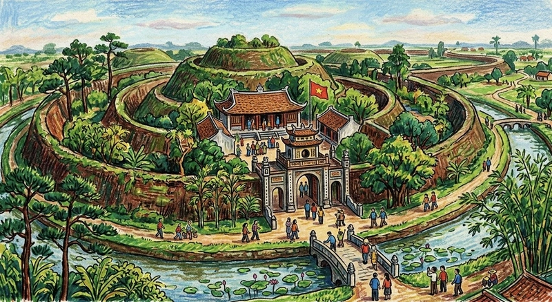 bức tranh danh lam di tích lịch sử mang giá trị truyền thống