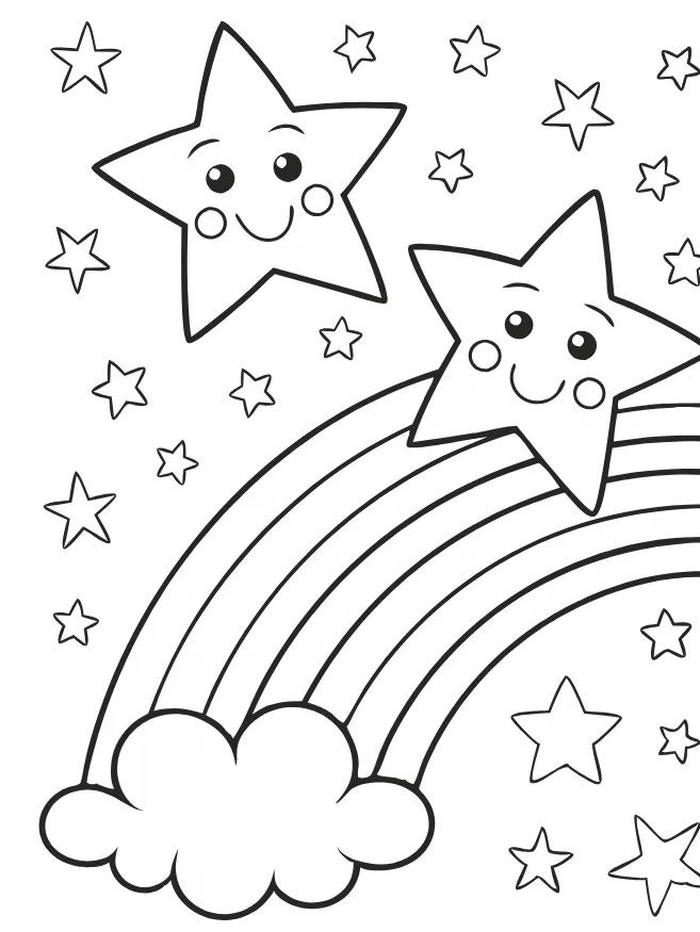 các trang tô màu cụm sao nhỏ dễ tô