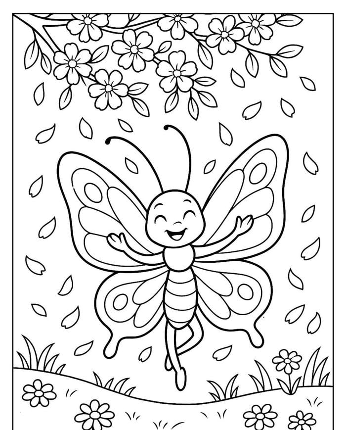 các tranh tô màu con bươm bướm