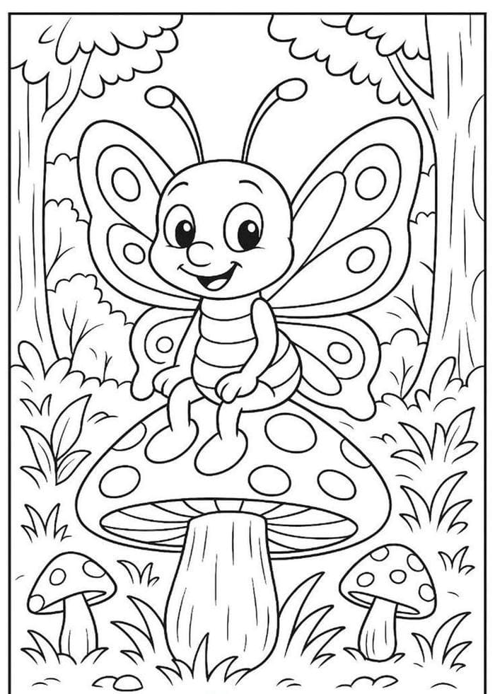 các tranh tô màu con bướm dễ thương