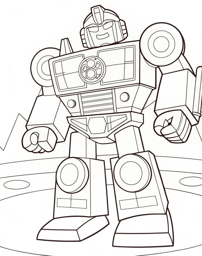 các tranh tô màu robot mạnh mẽ