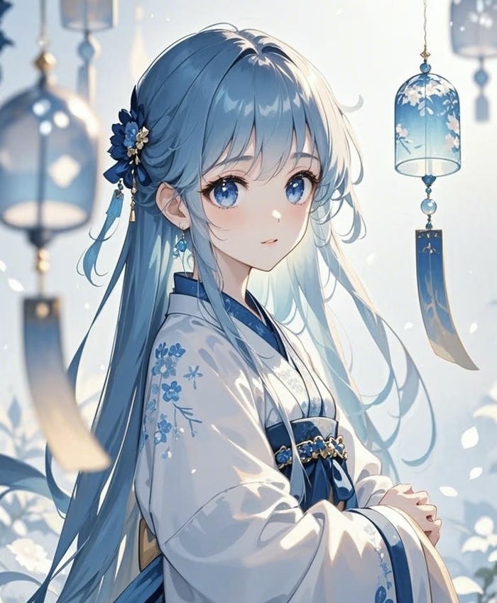 cảnh anime xanh dương