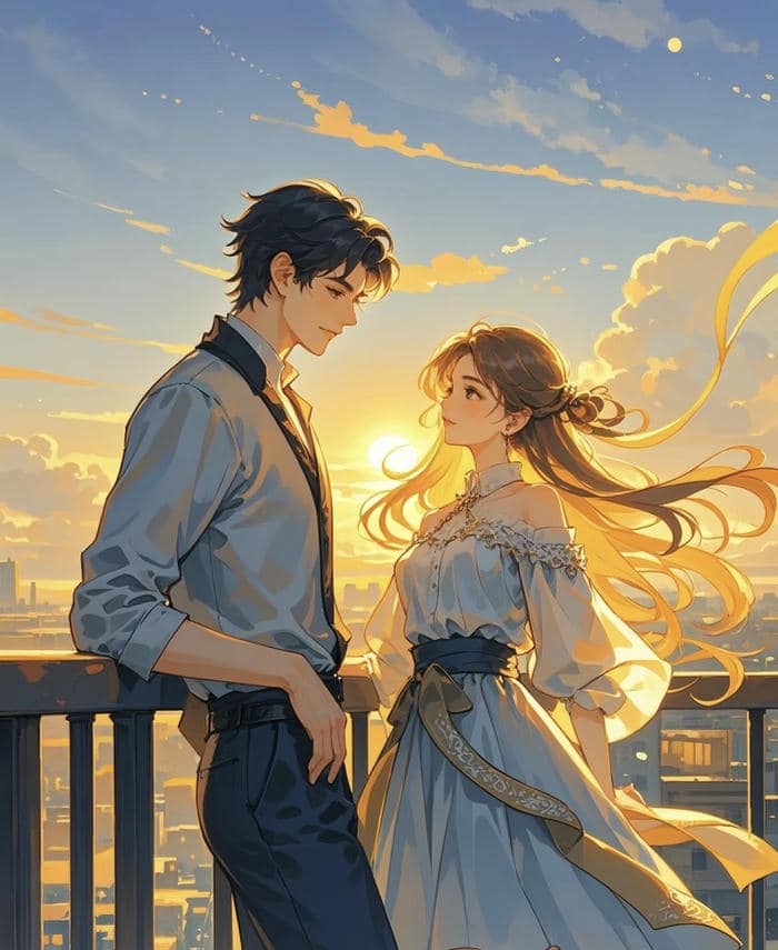 cảnh hoàng hôn anime