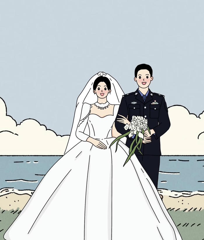 cặp đôi chibi chụp ảnh cưới