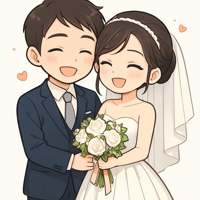 cặp đôi chibi hạnh phúc