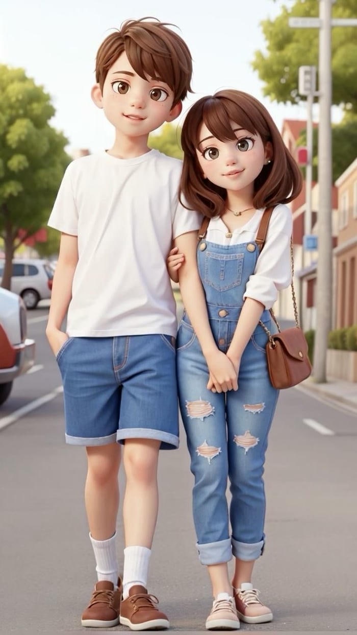 cặp đôi chibi mùa hè