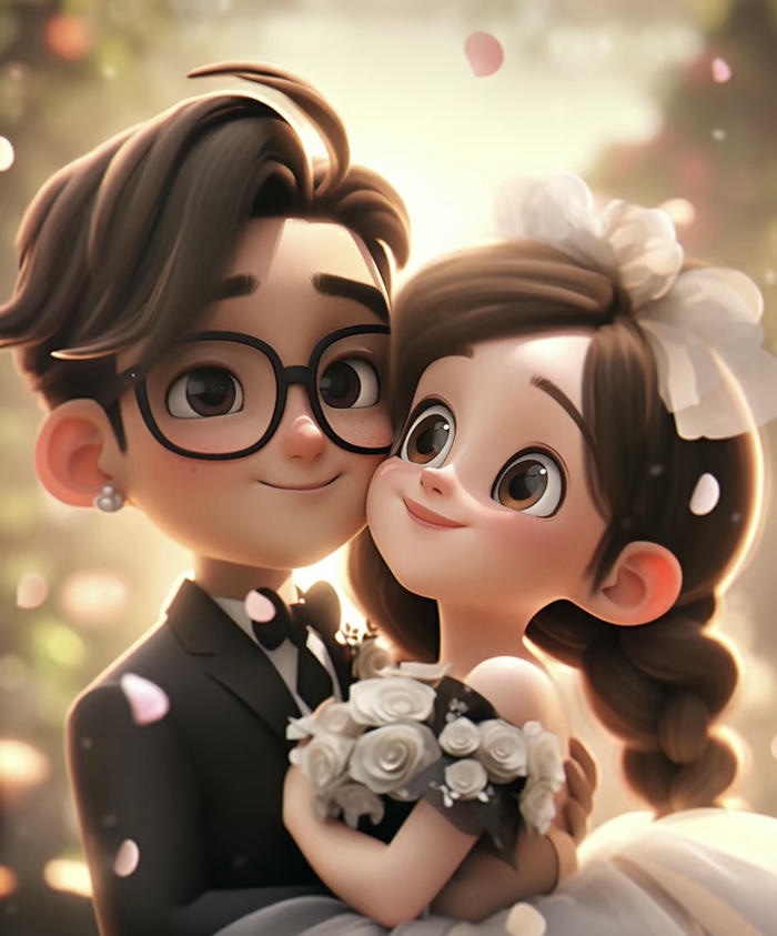 cặp đôi chibi ôm nhau