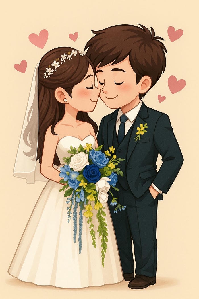 cặp đôi chibi vui vẻ