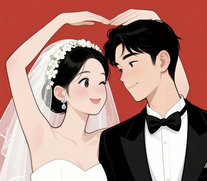 chibi cô dâu chú rể cute