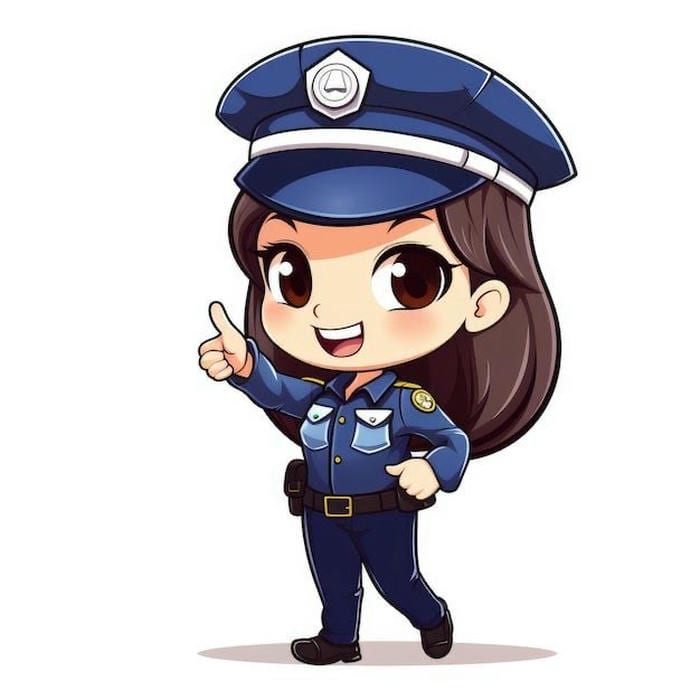 chibi công an đáng yêu giản dị