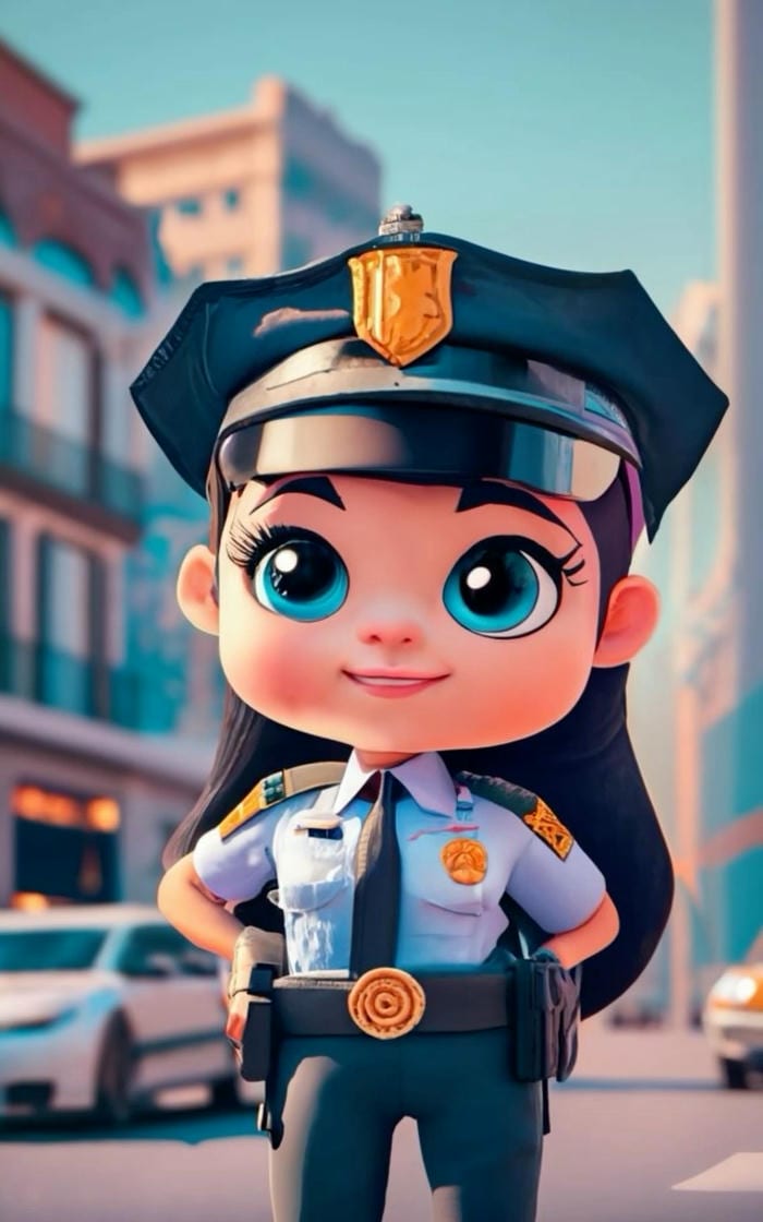 chibi công an phong cách cute