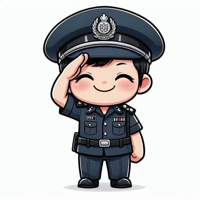 chibi công an siêu cute đáng yêu