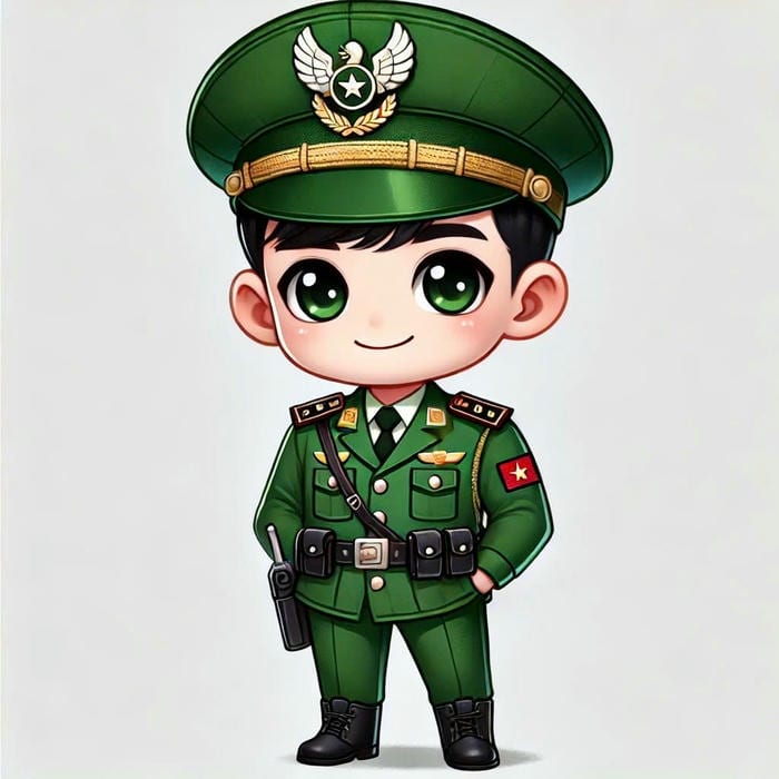 chibi công an tạo hình sáng tạo