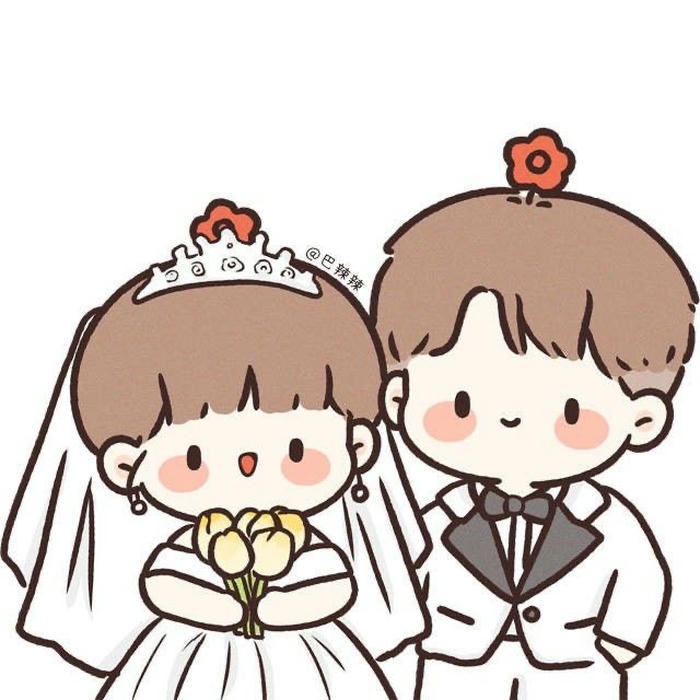 chibi cưới chụp ảnh kỷ niệm