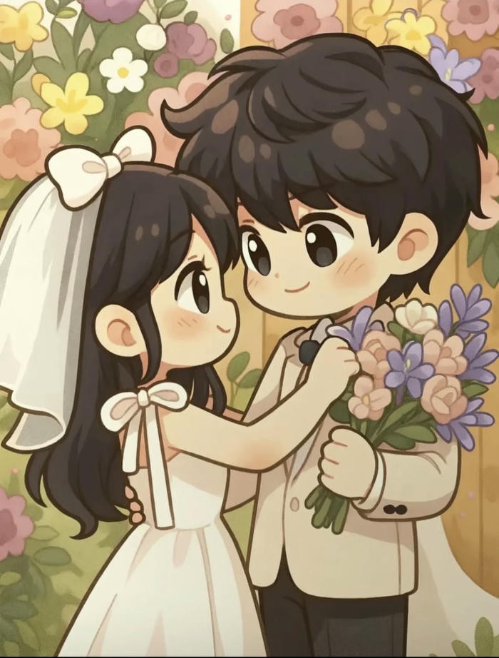 chibi cưới dễ thương ngọt ngào