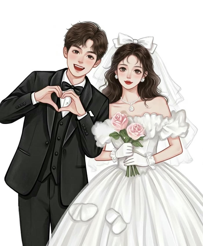 chibi cưới vui vẻ