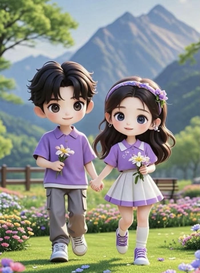 chibi đôi mùa xuân