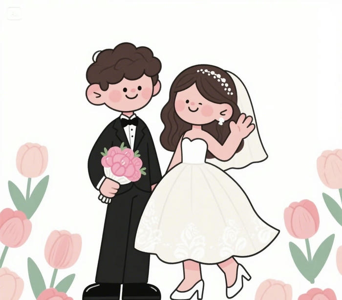 chibi đôi tươi cười