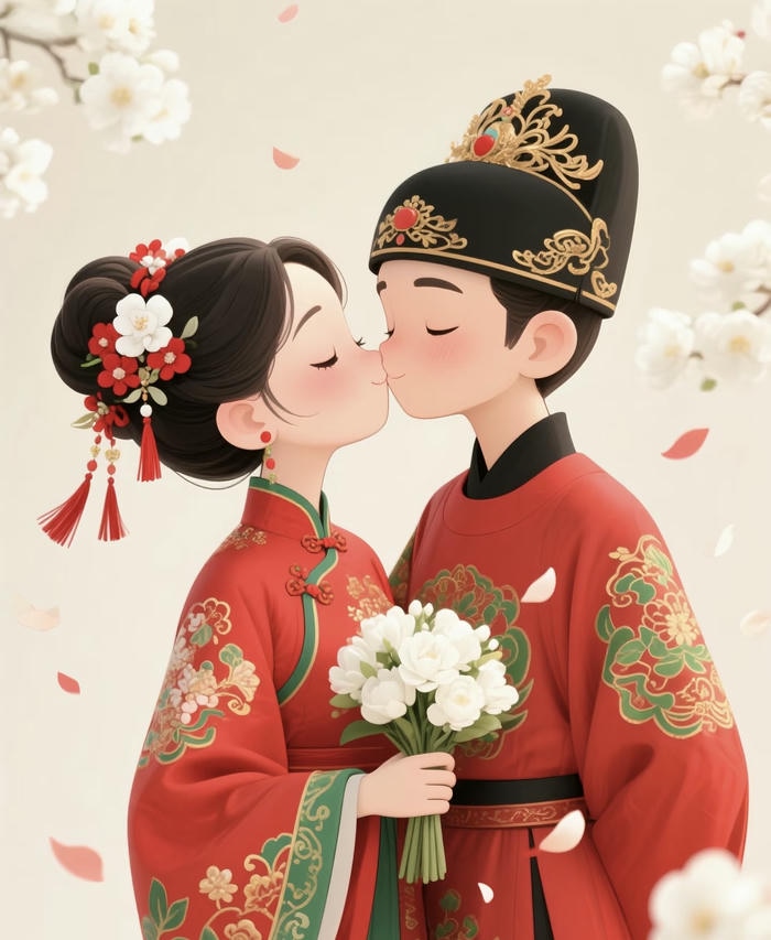 cô dâu chú rể chibi dễ thương