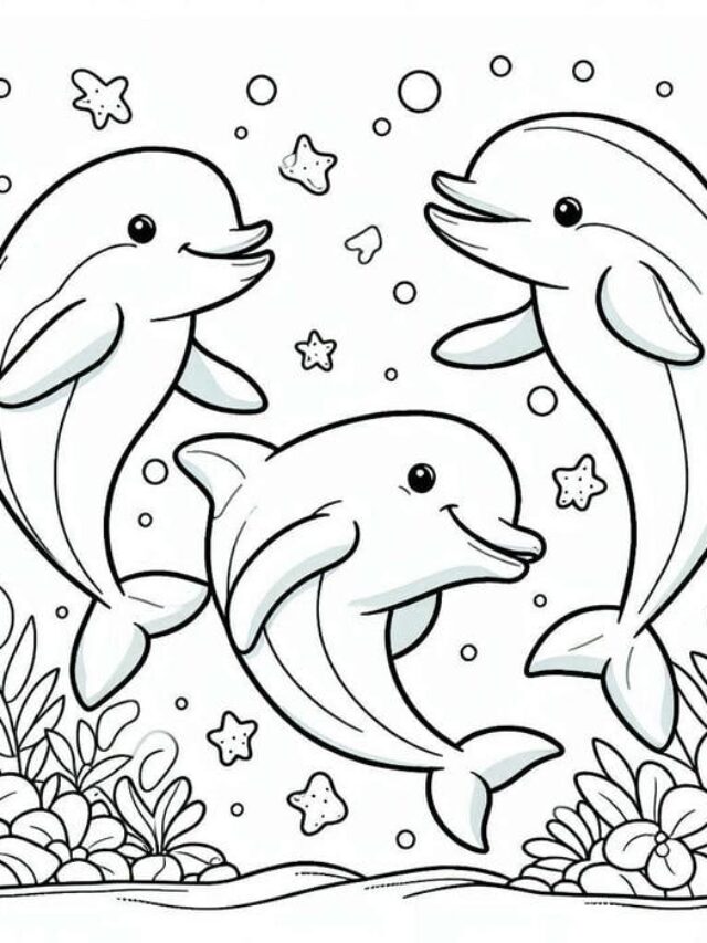 Lưu ngay 177+ tranh tô màu cá heo cho bé tập tô màu mỗi ngày