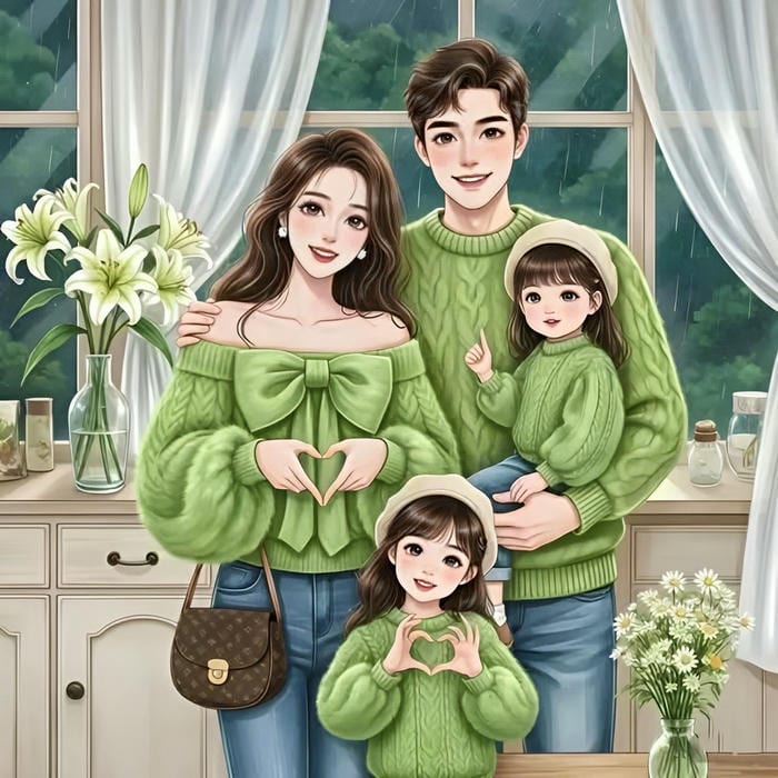 gia đình chibi giản dị siêu đẹp