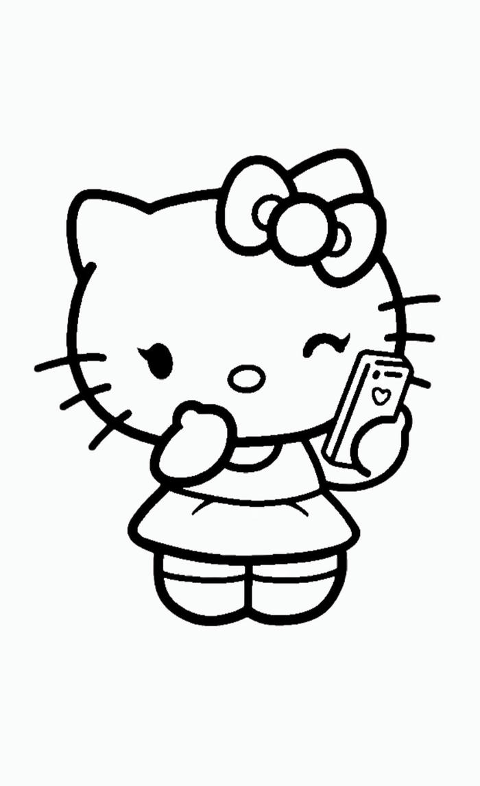 hello kitty đơn giản cho bé tập tô