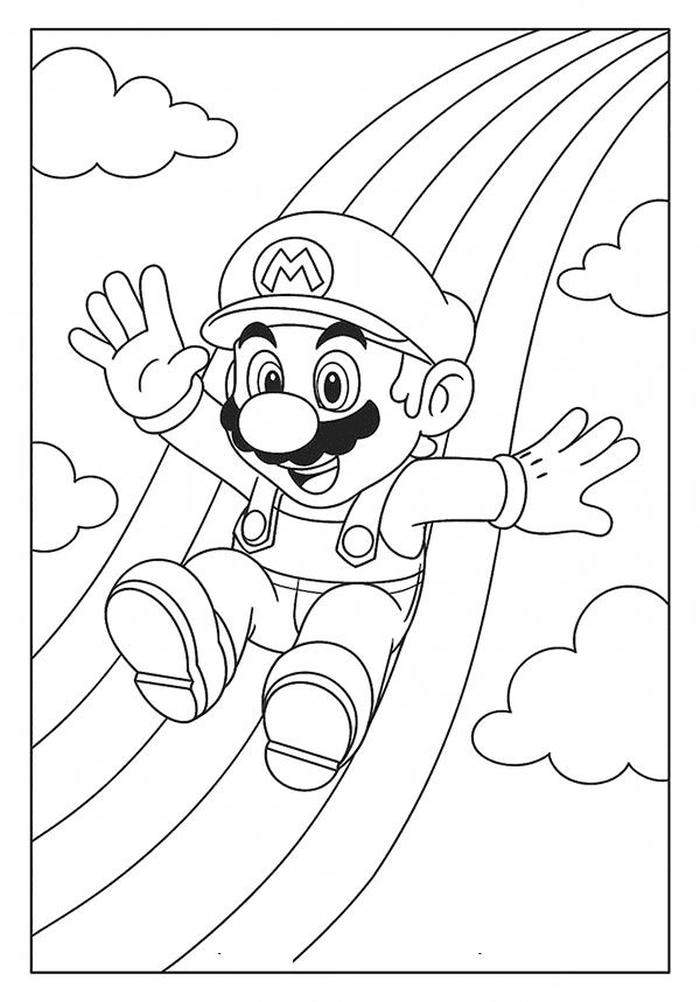 hình ảnh mario bros hình vẽ chưa màu