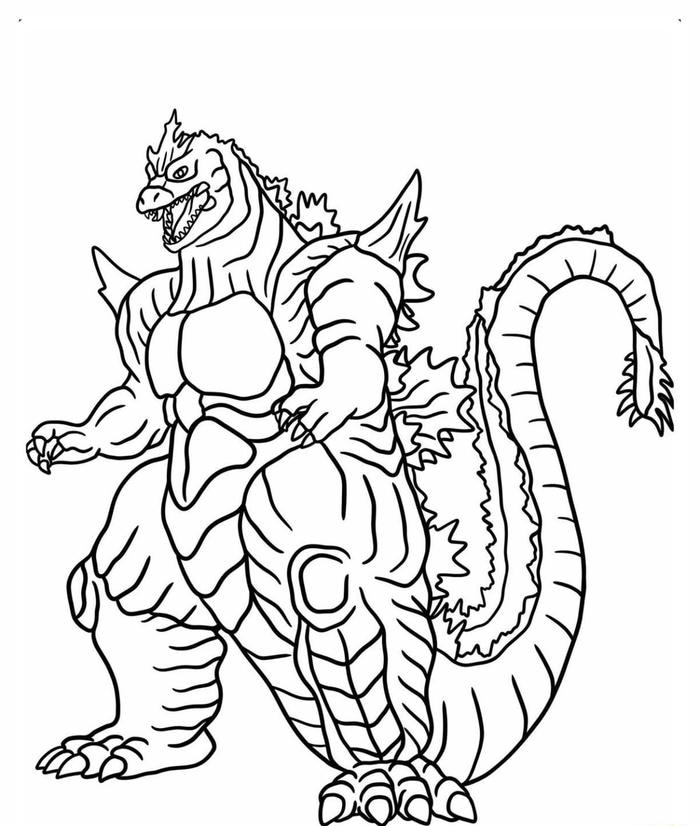 hình ảnh tô màu godzilla khủng long