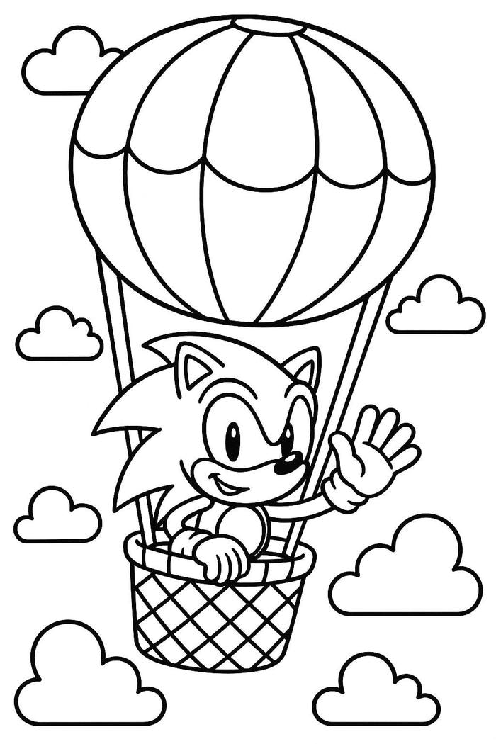 hình ảnh tô màu sonic hoạt náo cuốn hút