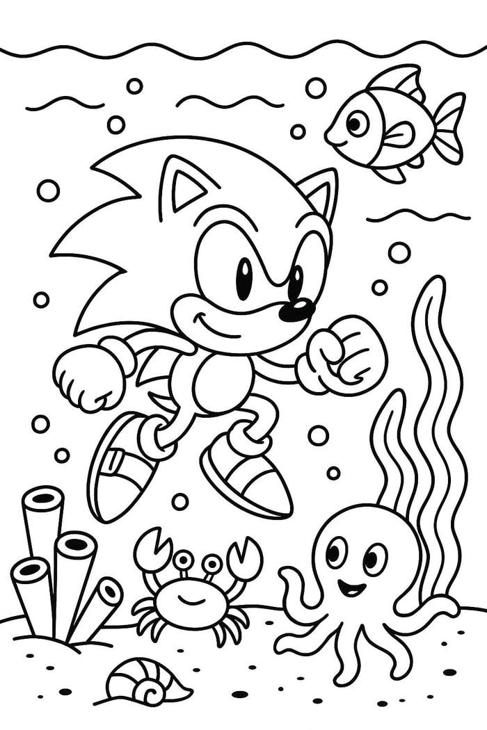 hình ảnh tô màu sonic thân thiện gần gũi