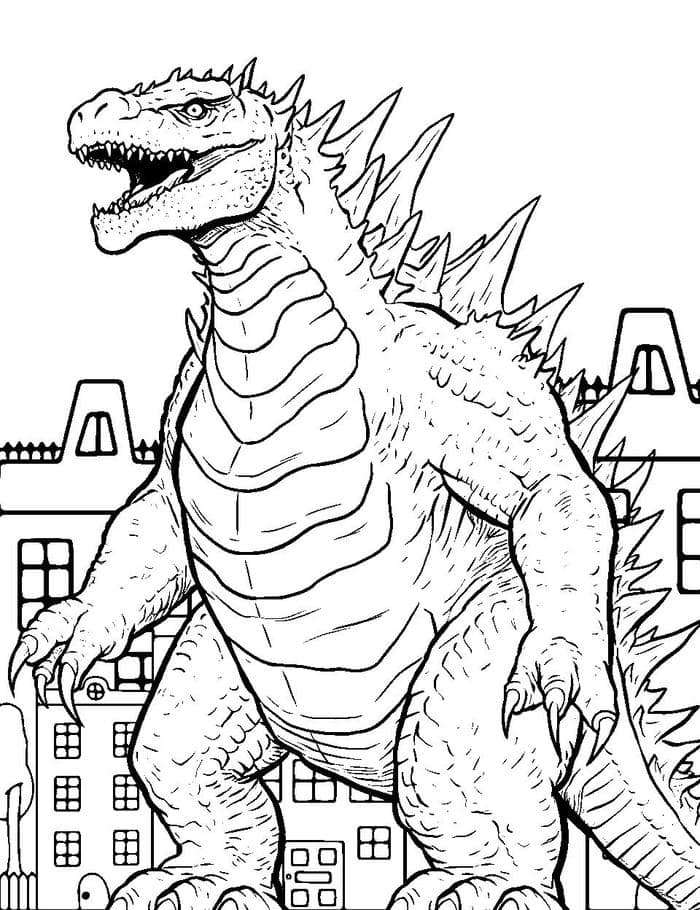 hình ảnh tranh tô màu godzilla quái vật