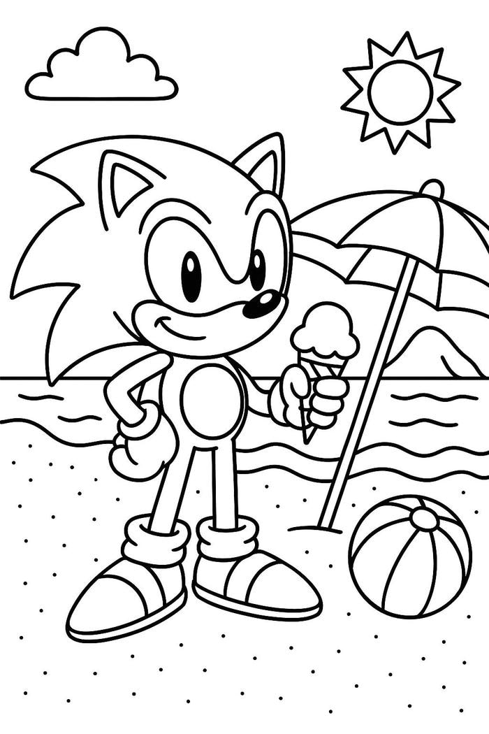 hình ảnh tranh tô màu sonic kiểu minh họa