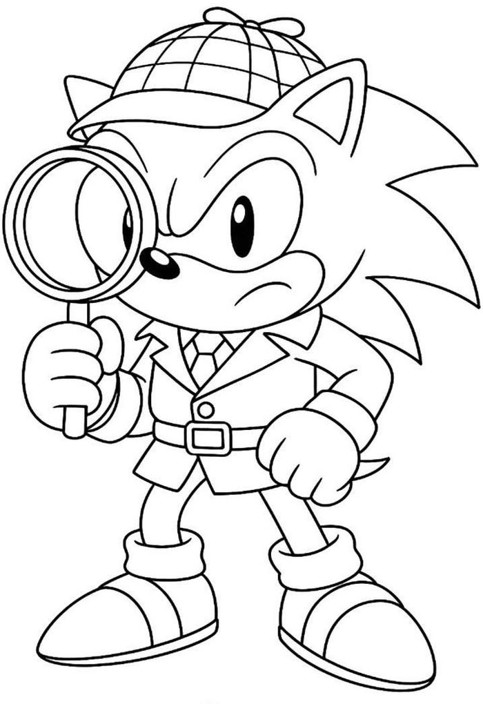 hình ảnh tranh tô màu sonic tạo hình đặc trưng
