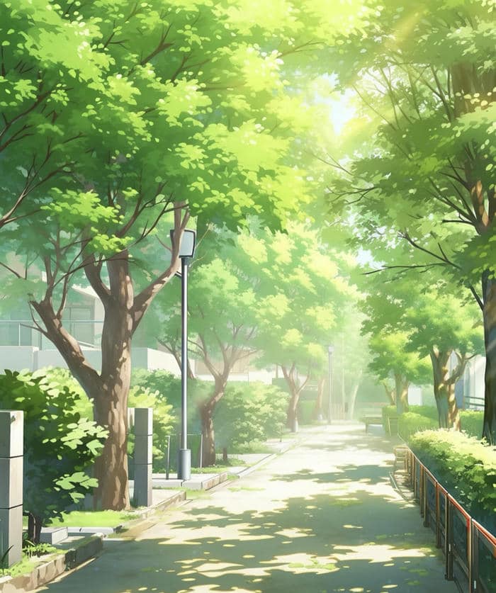 hình anime màu xanh pastel