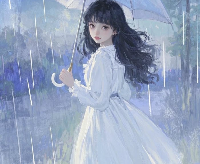 hình anime mưa lạnh lẽo