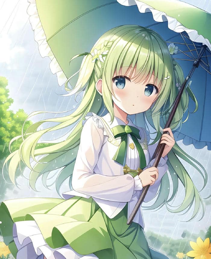 hình anime tông xanh lá