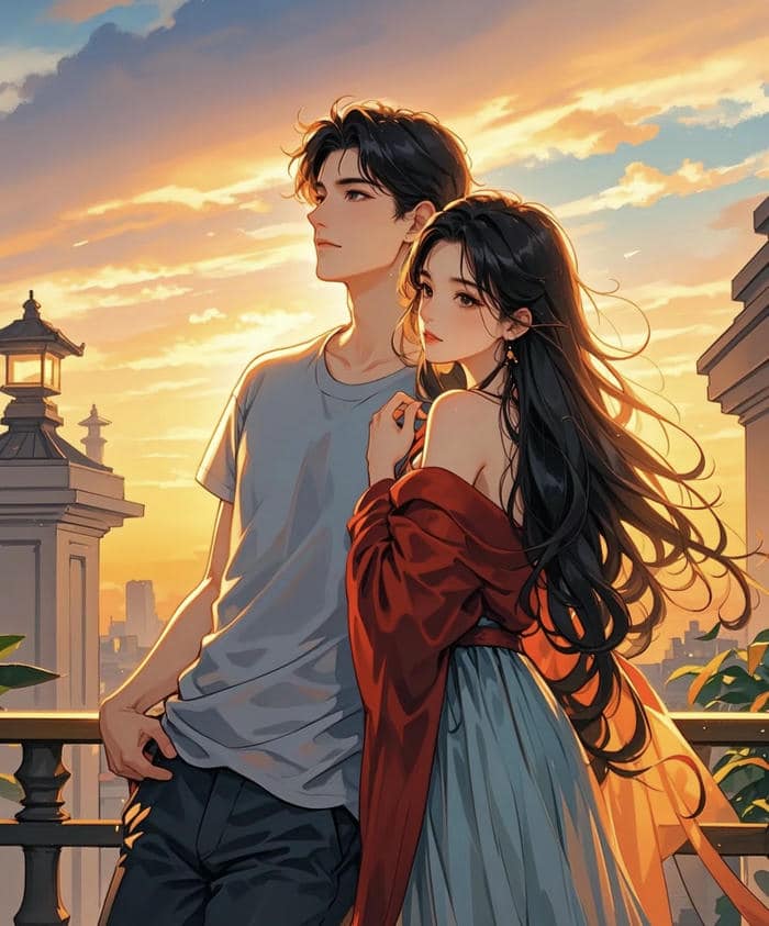 hình anime trời chiều