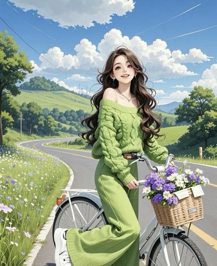 hình anime xanh rộng