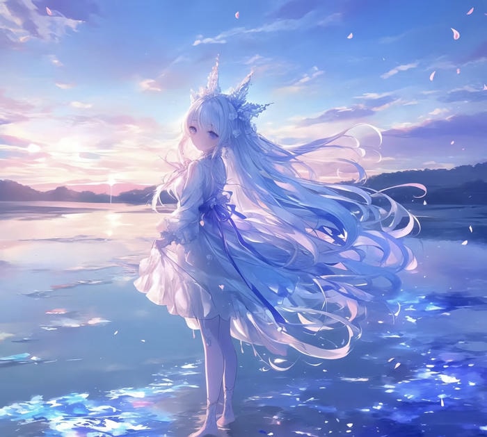 hình anime xanh rộng