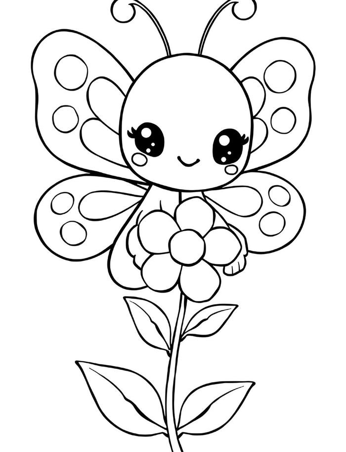 hình bướm tô màu nét mềm