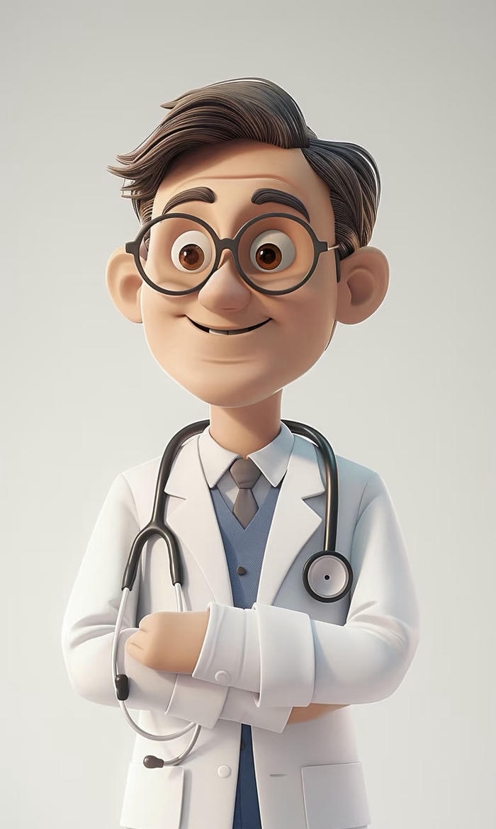 hình chibi bác sĩ phong thái ngầu