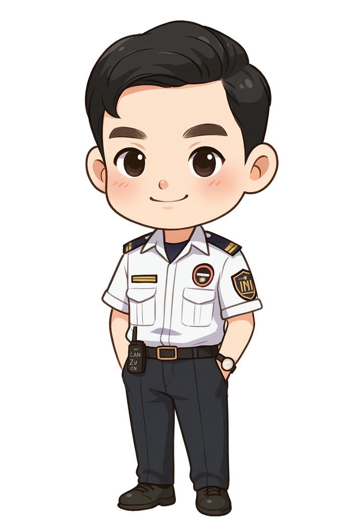 hình chibi công an đáng yêu