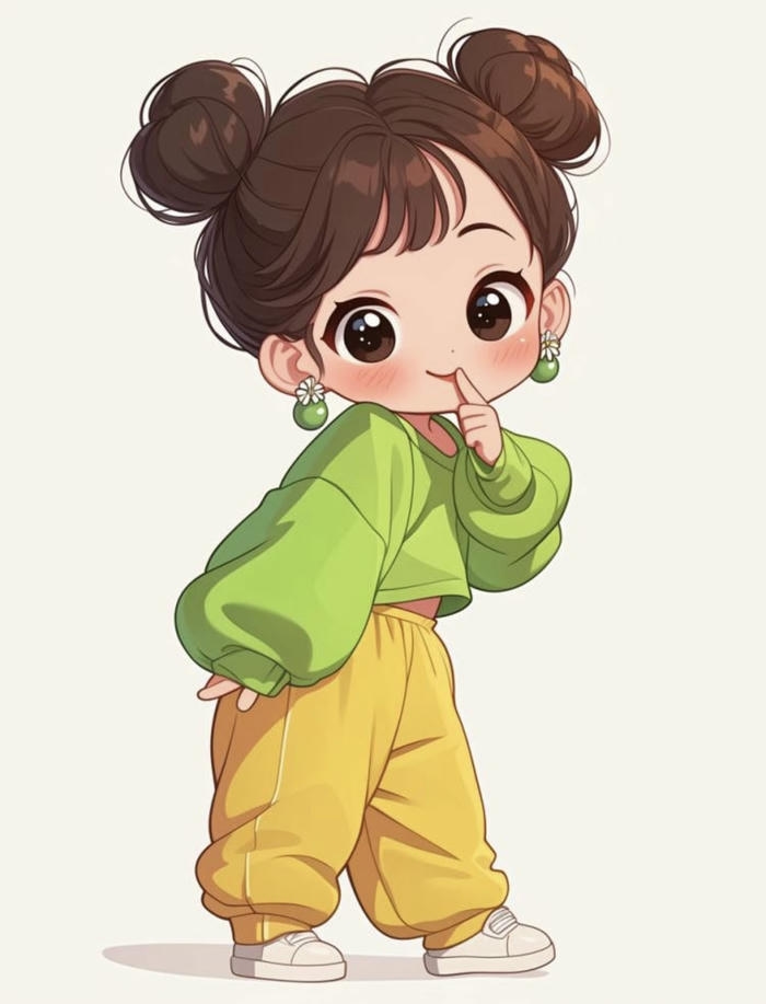 hình chibi nữ cute tạo hình xinh xắn