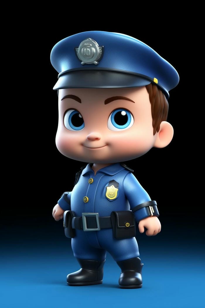 hình công an chibi ngộ nghĩnh