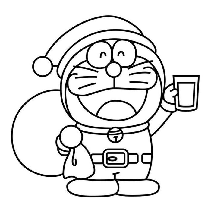 hình doremon đứng cười để tô
