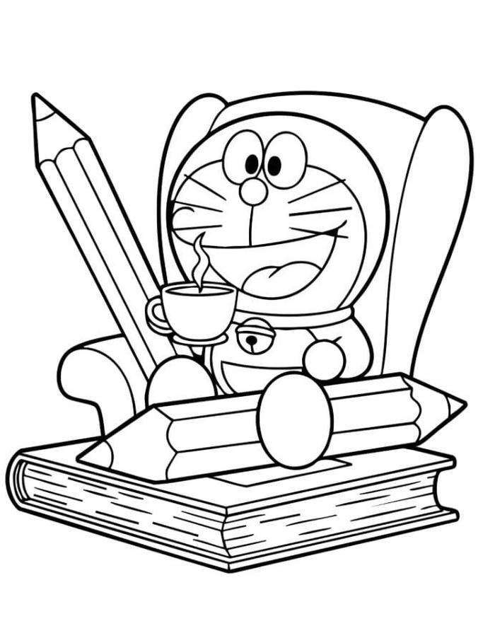 hình doremon ngồi dễ tô