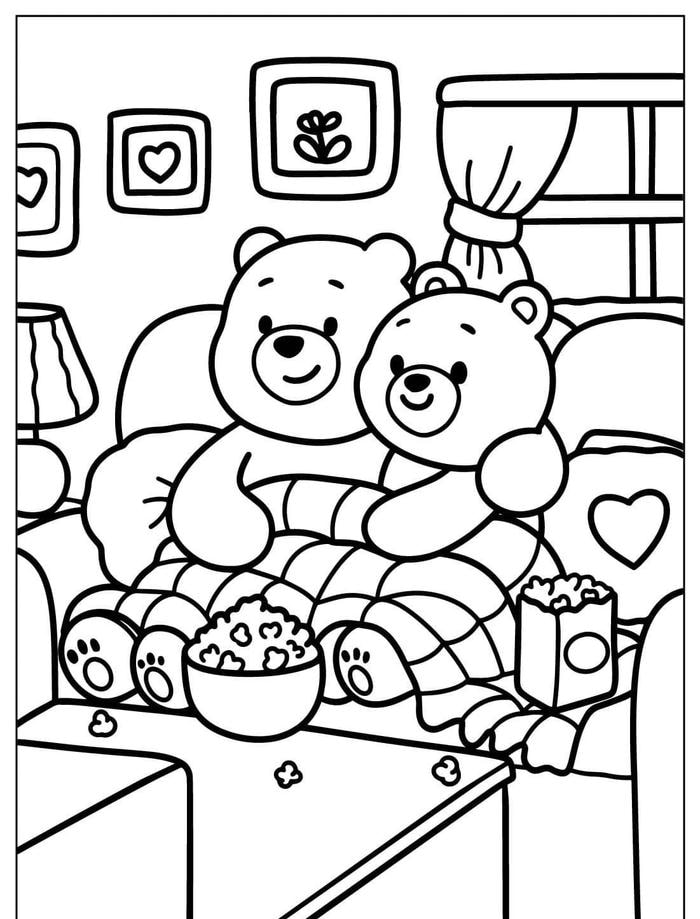 hình gấu đáng yêu tô màu